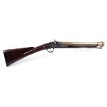 Percussion Blunderbuss by Uston (Manchester), 14 ins brass stepped part octagonal fullstocked barrel