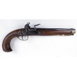 .45 Kentucky Jaeger black powder flintlock pistol, 10 ins octagonal sighted and fullstocked