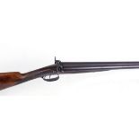 8 bore double percussion sporting gun by Robert Pattison, 32 ins damascus barrels, inscribed