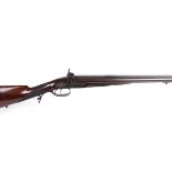 17 bore Percussion double rifle by John Probin, London, 30 ins barrel, wide flat top rib with 3 rear