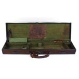 Canvas and leather gun case for upto 30 ins barrels, Charles & H. Weston (Brighton) trade label