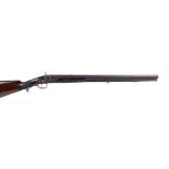.615 Percussion rifle attributed to Geo. Fuller, 27 ins octagonal damascus striated rifled barrel,