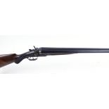 12 bore hammer by Armstrong, 30 ins barrels, ic & ¼, engine turned top rib, barrels inscribed