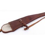 Heavy leather double gun slip, for guns with up to 30 ins barrels