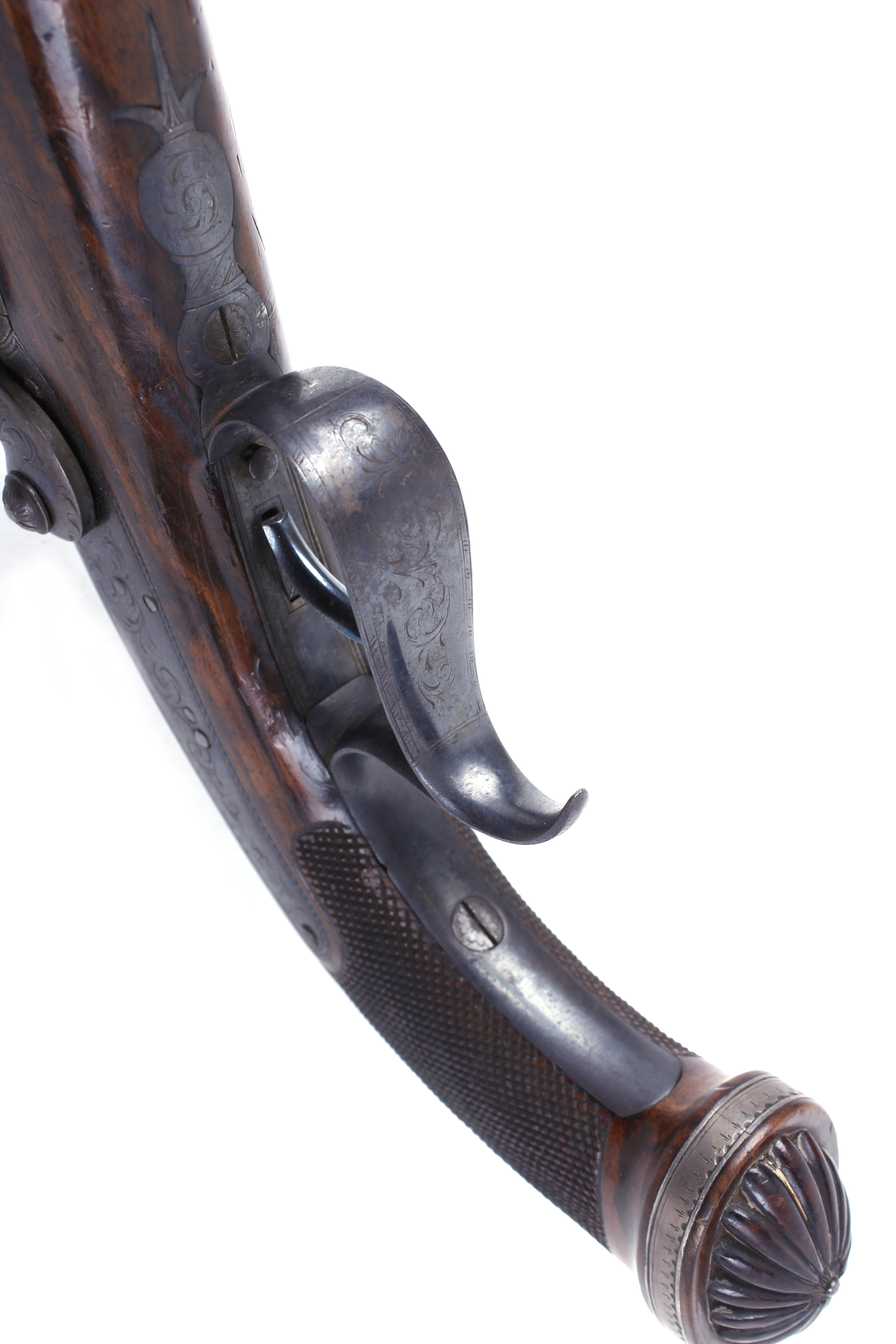Cased pair 40 bore Percussion target pistols by Williams & Powell, each with a 10 ins damascus - Image 22 of 27