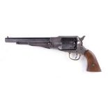 .44 Italian percussion 6 shot revolver, 8 ins octagonal barrel, captive rammer, steel frame and