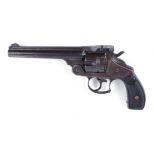 .44 Russian Smith & Wesson double action 6 shot revolver, 6 ins barrel, the top flat stamped Smith &