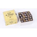 25 x 10 bore Eley 2,5/8 ins no.4 shot plastic cased cartridges, boxed (Section 2 licence required)