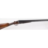 12 bore boxlock non ejector, Belgian, 30 ins barrels, ½ & ¾, treble grip action with side clips, 14¾