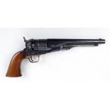 .44 Uberti Colt Model 1860 percussion 6 shot black powder revolver, 8 ins barrel, brass trigger