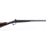 12 bore pinfire double sporting gun by J. Potter (Kings Lynn), 27¾ ins damascus barrels, top rib