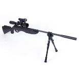 .22 Crosman TAC1 Extreme break barrel air rifle, black synthetic stock, gun light, bipod, laser