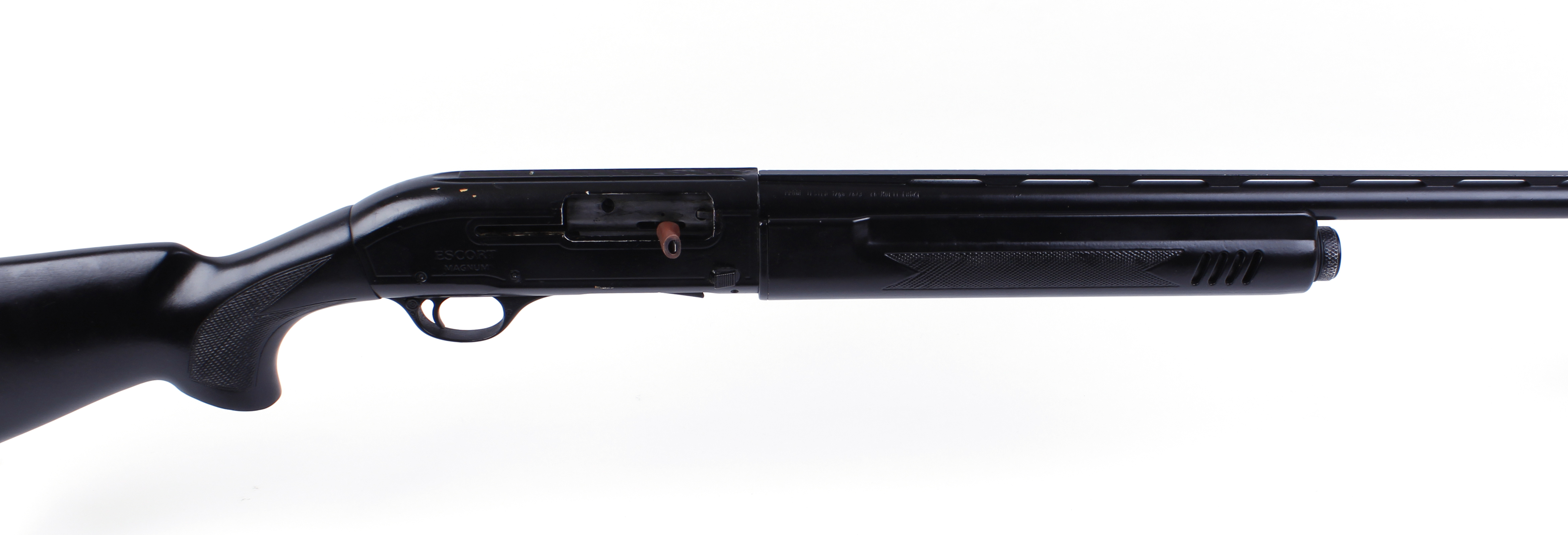 12 bore Hatsan Escort Magnum semi automatic, 3 shot, 27½ ins multi choke barrel, raised ventilated