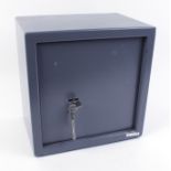 Steel ammunition safe, 12 ins x 9 ins x 12 ins, with keys and bolts