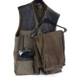 Beaver Derby Tweed shooting waistcoat, size 50; Moleskin trousers, size 40; Beretta breeks, size 40;