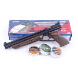 .177 Crosman single shot air pistol, boxed with instructions and quantity of pellets