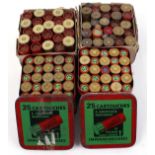 35 x 10 bore Eley paper cased cartridges; 50 x 16 bore French cartridges in tins, and others (