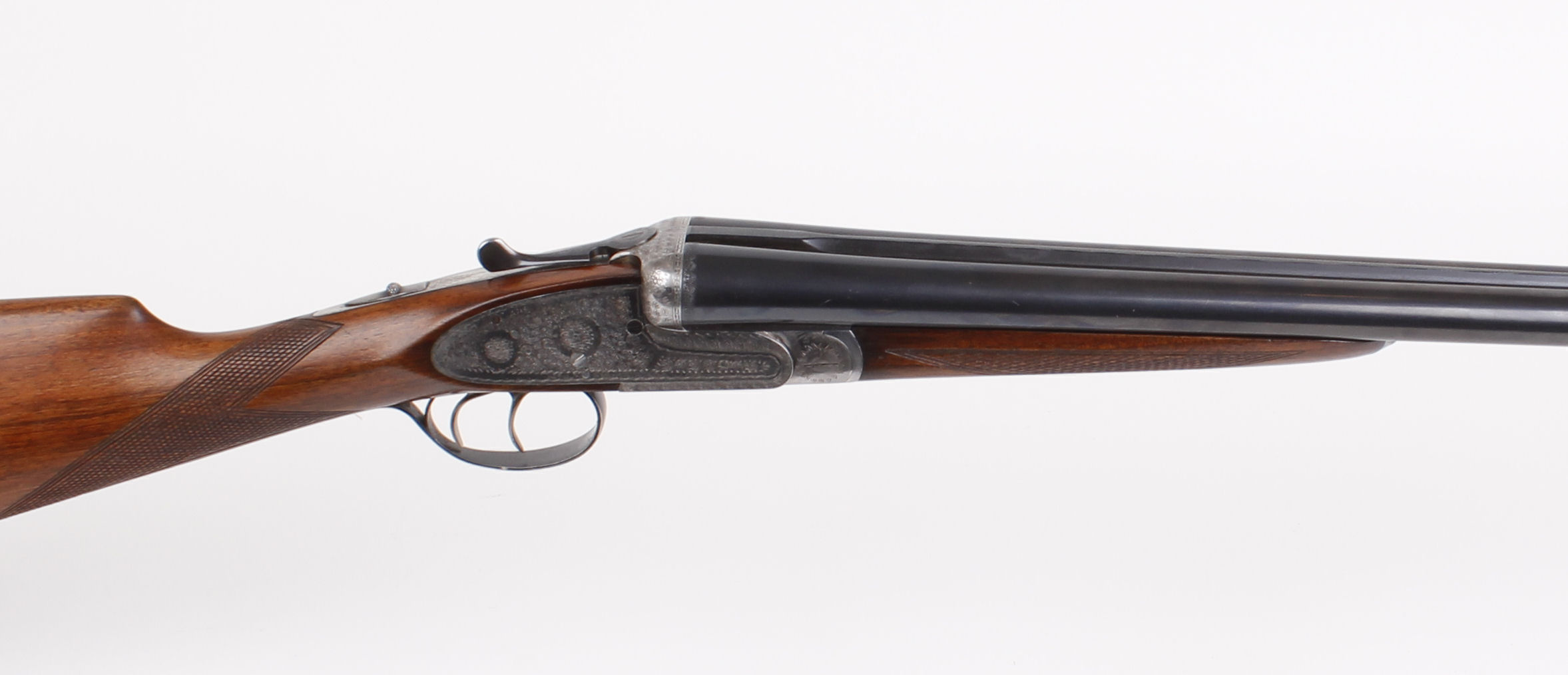 12 bore sidelock ejector, Spanish, 27,1/2 ins barrels, 1/4 & 1/4, Churchill rib, 70mm chambers,