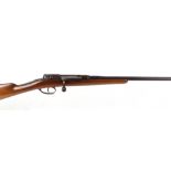 .410 Belgian single bolt action, 20 ins barrel, 2½ ins chamber, half stocked, bolt with flag safety,