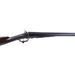 12 bore hammer by Garden, 28 ins sleeved barrels, ¼ & ½, top rib inscribed R. S. GARDEN, 29