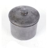 Large round pewter oiler by G & J W Hawksley Sheffield, 2 ins diameter