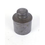 Round pewter oiler, 1¾ ins diameter, the dipper inscribed Holland & Holland