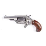 .32 Colt New Line closed frame five shot revolver, nickel finish throughout, spur trigger,
