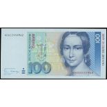 Deutsche Bundebank, 100 Deutsche Mark, 1989, red serial AD6221599A2, (Pick 41a),