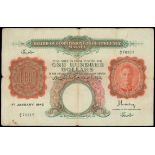 Malaya, Board of Commissioners of Currency, $100, 1.1.1942, serial number A/3 76317, (Pick 15),