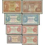 Malaya, group of 8 fractional notes, 1.7.1941, (Pick 6-10),