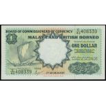 Malaya and British Borneo, $1, 1.3.1959, black serial C/42 408339, (Pick 8a),