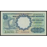 Malaya and British Borneo, $1, 01.03.1959, serial number A/55 942911, (Pick 8a),