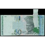 Malaysia, Bank Negara, 50 Ringgit, 'ERROR NOTE, ND(2001), red serial PK6538719, (Pick 43d),