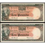 Commonwealth of Australia a consecutive pair of 10 pounds, ND (1954-59), serial number W/A 11 55698