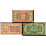 Republican era, group of 3 notes, Provincial Bank of Honan, 1 yuan, 1923, Bank of the Northwest, 5