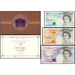 Bank of England, a limited edition set of 5, 10 and 20 pounds, ND(1990-1994), identical serial numb