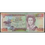 Central Bank of Belize, $50, 1991, red serial AB430884, (Pick 56b,),