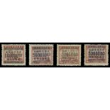 ChinaRepublic Period1949 Hankow Surcharges on Revenue stamps, $100,000, $500,000, $2,000,000 and $