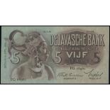 Netherlands Indies, Javasche Bank, 5 gulden, 19.4.1939, black serial PG08961, (Pick 78b),