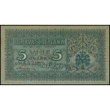 Netherlands Indies, 5 gulden, specimen, 15.1.1942, (Pick 86s),