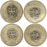 Macau, a pair of nickel 1 patacas, 1975,