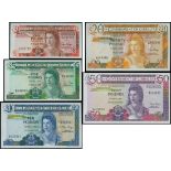 Gibraltar, a complete set of issed notes from 1986-1988, (Pick 20 to 24),