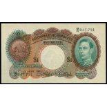 Barbados, $1, 1.6.1943, serial number B/K 047731, (Pick 2b),