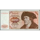 Deutsche Bundesbank, 500 Deutsche Mark, 1977, red serial V1824688M, (Pick 35b),