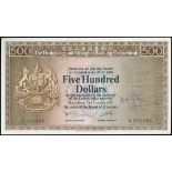 The HongKong and Shanghai Banking Corporation, $500, 31.10.1973, serial numbers N300469, with the C