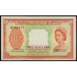 Board of Commissioners of Currency Malaya and British Borneo, $10, 21.3.1953, serial number A/36 06