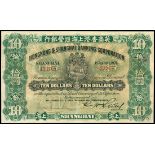 The HongKong and Shanghai Banking Corporation, $10, Shanghai, 1.1.1924, serial number 453768, (Pick
