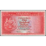 The HongKong and Shanghai Banking Corporation, $100, 31.3.1976, lucky serial number 555555 WY, (Pic