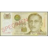 Singapore, Board of Commissioners of Currency, a S$10,000 specimen, 1999, red serial 8PN004253, (Pi