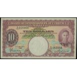 Board of Commissioners of Currency, $10, 1.1.1940, serial number A/19 047177, (Pick 1),